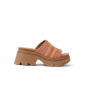 Vista Luxe Evie women's right-facing sandal with multi-colored raffia upper and cushioned platform sole for beach comfort.