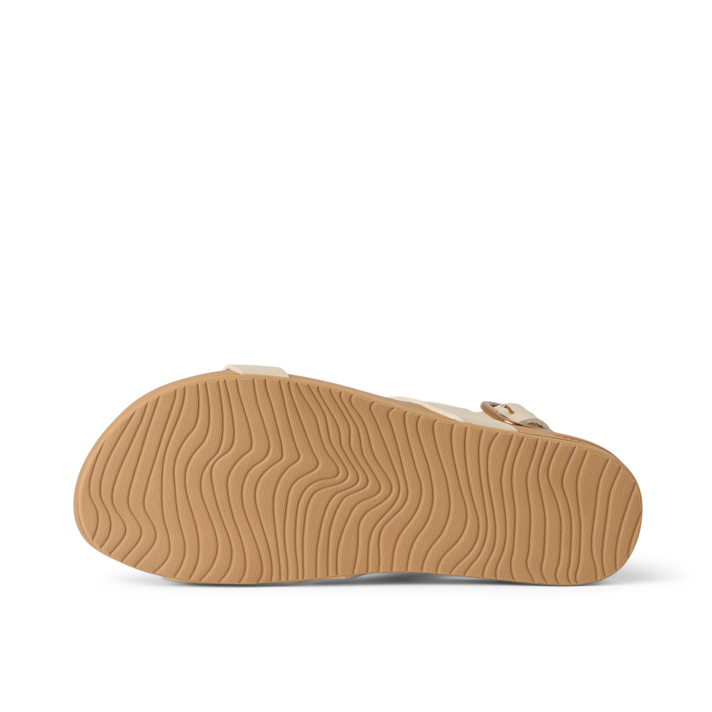 Vista Isabella women's sandal showing sole with wave pattern, surf-inspired comfort and durable water-friendly design.