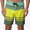 Casey Stripe Boardshort 17" - Fair Green - Front View