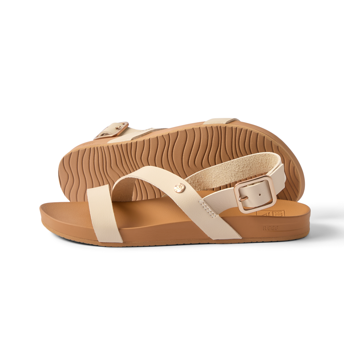 Vista Isabella women's sandals facing right, showing side and sole with cushioned arch support and adjustable strap.