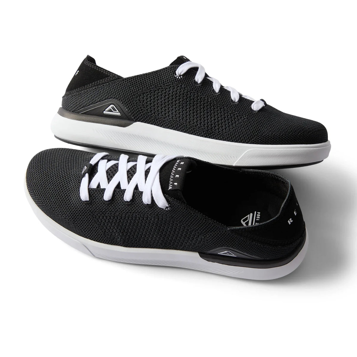 Neptune HT men's black sneaker side view facing right and top close-up showing mesh upper, lightweight comfort design.