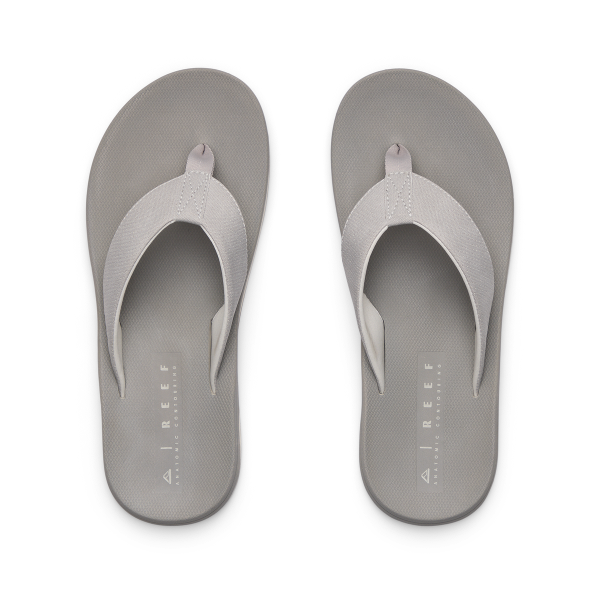 Top view of Nox men's grey sandals with anatomical arch support and water-friendly materials for beach comfort.
