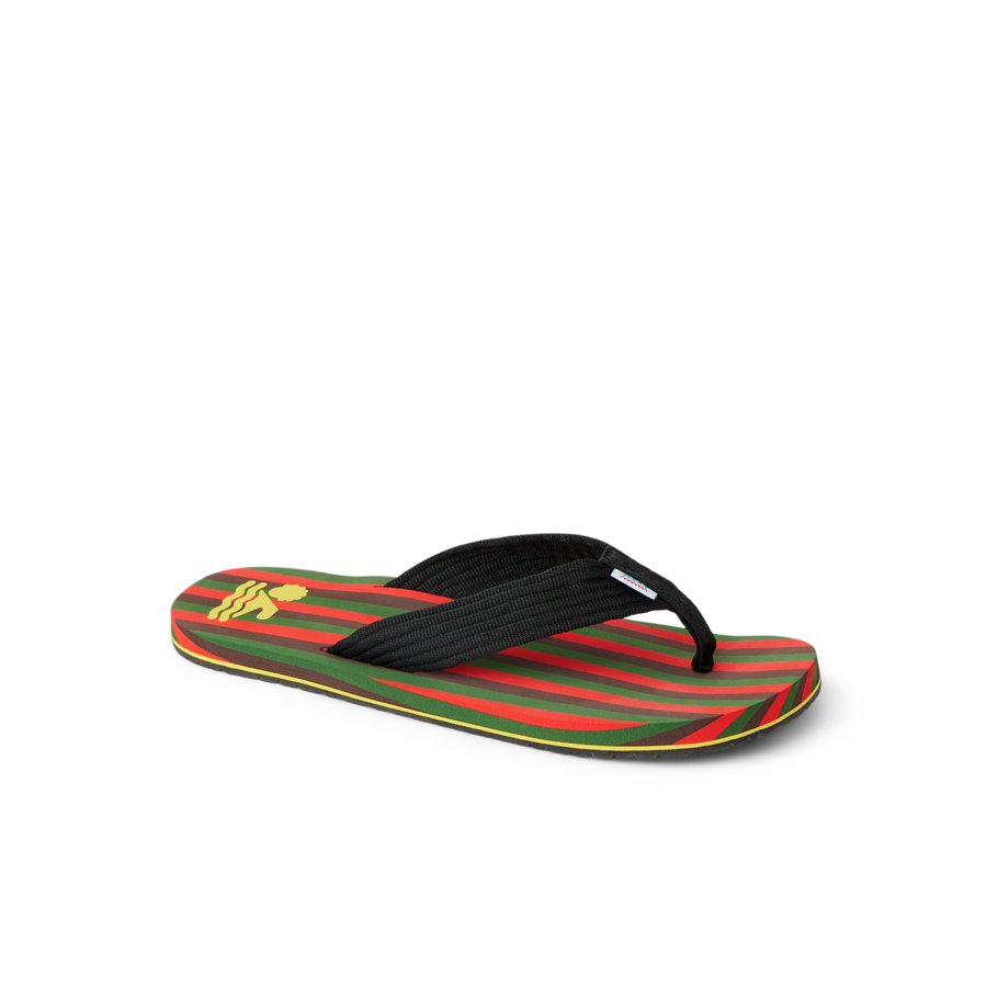 REEF X Ebony Beach Club Original Stripes - Ebony Red Green Brown - Main View