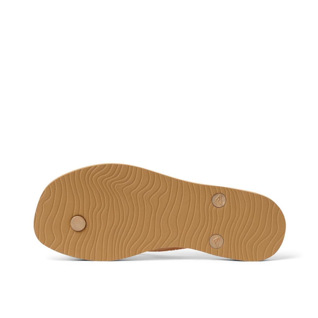 Seaside Square Toe womens sandal sole facing up, showing durable, water-friendly design with textured grip pattern