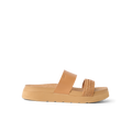 Vista Hi 2 sandal facing right with tan smooth and braided straps, cushioned platform, and enhanced arch support for comfort