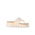 Side view of the white Cali Laguna platform sandal showcasing extra cushion and enhanced arch support for beach comfort.