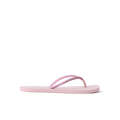 Bliss Bling Fling women's pink flip flop facing right, close-up of cushioned sole and textured straps for beach comfort