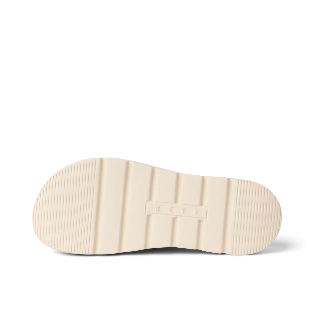 Bottom sole view of Cali Laguna sandal facing up, showcasing textured grip and durable, water-friendly design.